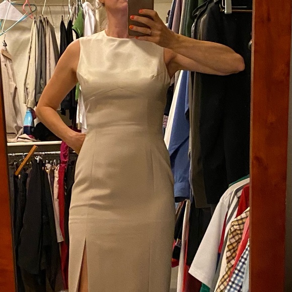 Dresses & Skirts - Gold dress. Cut out back. Very pretty. Wedding graduation formal elegant